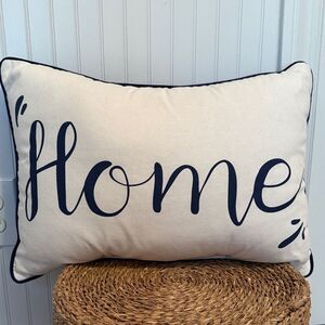 Navy and Cream Accent Pillow